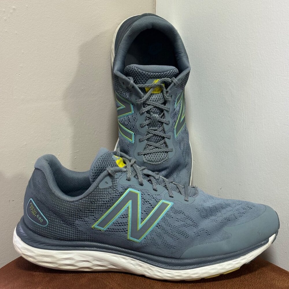 NEW BALANCE FRESH FOAM 680 MENS BIG SIZE 15 SPORT RUNNING SHOES BLUE COMFORT